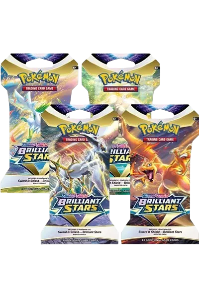 Pokemon Sword & Shield Brilliant Stars Sleeved Art Set [4 Sleeved Booster Packs]