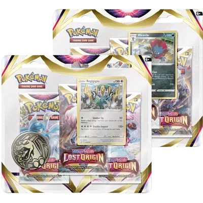Pokémon Lost Origin 3-Pack Blister Set [Regigigas & Weavile]