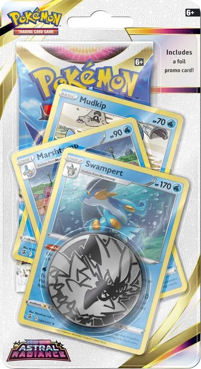 Pokemon Sword & Shield Astral Radiance Premium Checklane Blister [Mudkip Evolution Line]