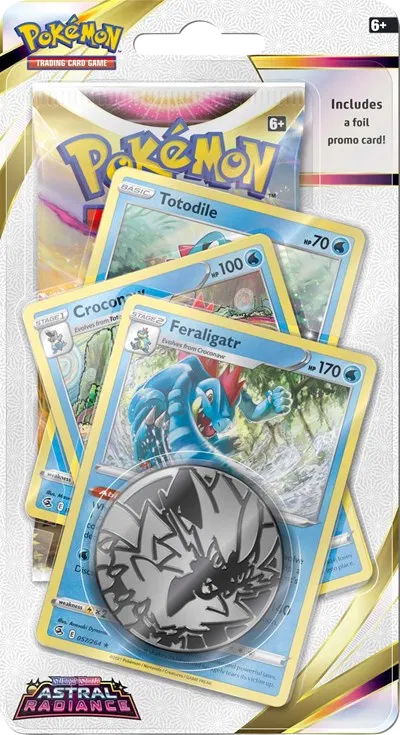 Pokemon Sword & Shield Astral Radiance Premium Checklane Blister [Totodile Evolution Line]