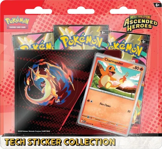 Mega Evolution Ascended Heroes Tech Sticker Collection Charmander