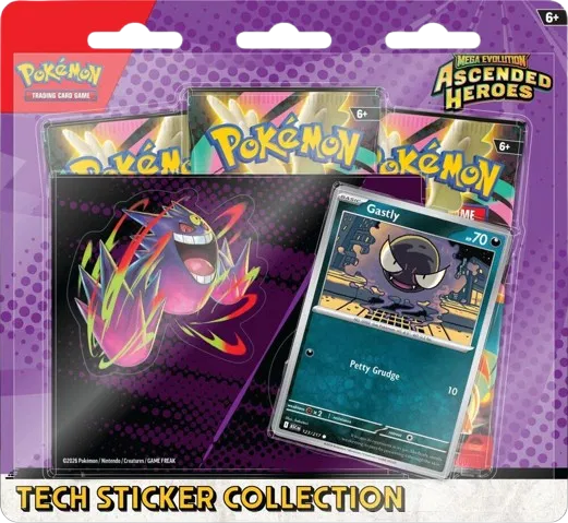 Mega Evolution Ascended Heroes Tech Sticker Collection Gastly
